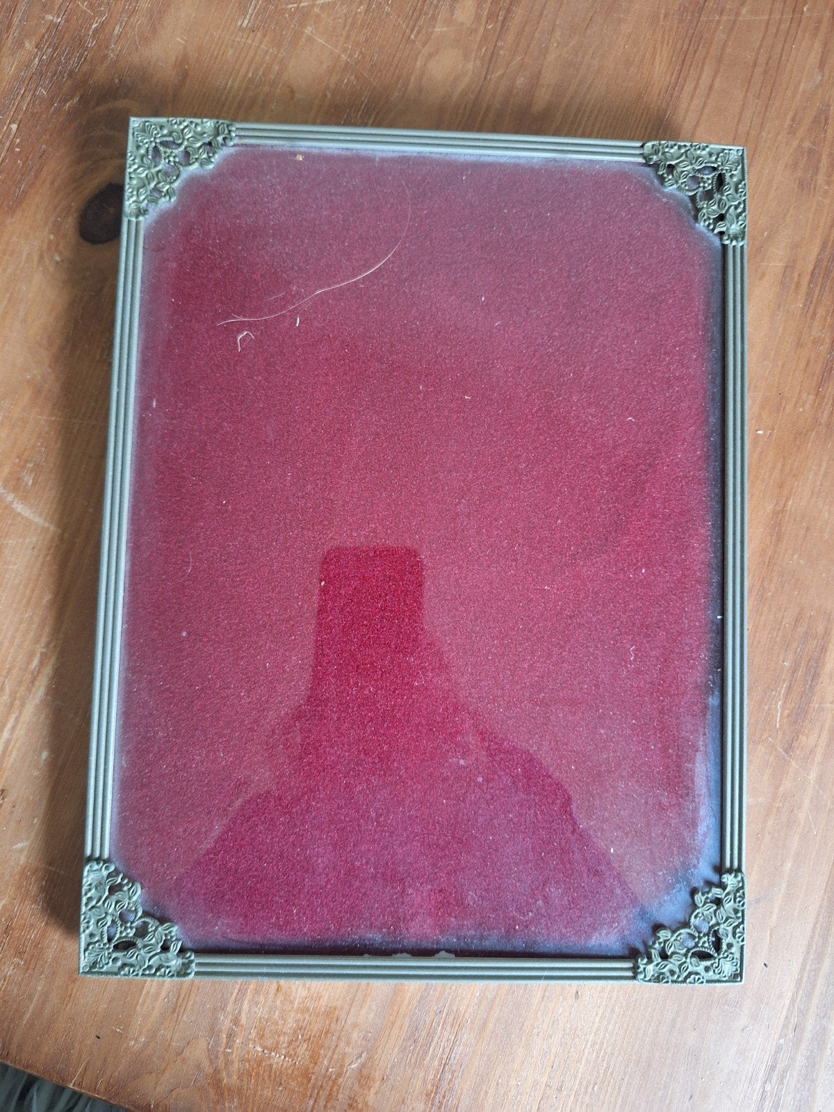 Vintage fotolijst, bol glas, met sierlijke hoeken, Huis en Inrichting, Woonaccessoires | Lijsten, Gebruikt, Met sierrand, Ophalen of Verzenden