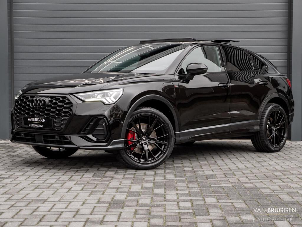 Audi Q3 Sportback 45 TFSI e S-Line Pano 360 E-Stoelen Memory, Auto's, Audi, Lichtsensor, Gebruikt, Zwart, Hybride Elektrisch/Benzine