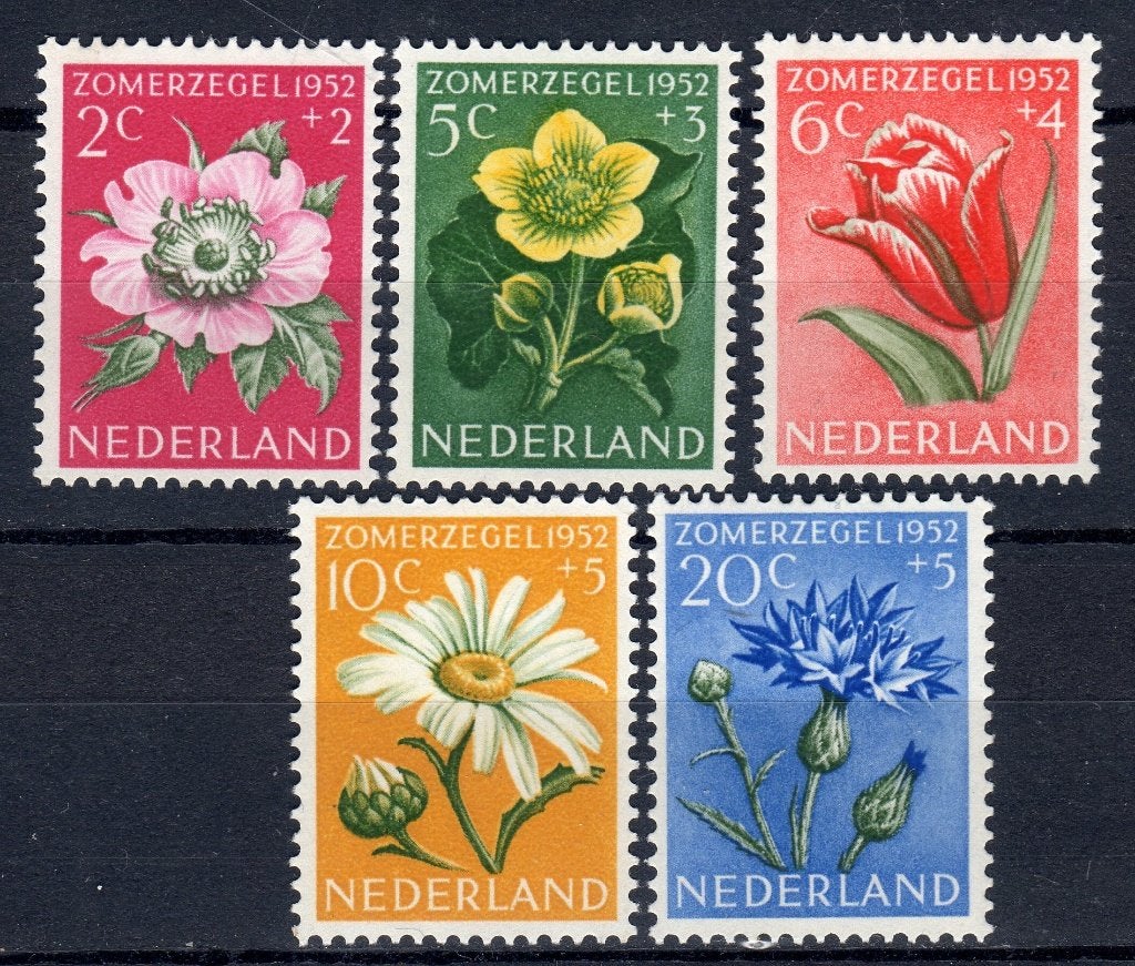 Nvph 583-587 zomerzegels 1952 postfris, Ophalen of Verzenden, Na 1940, Postfris