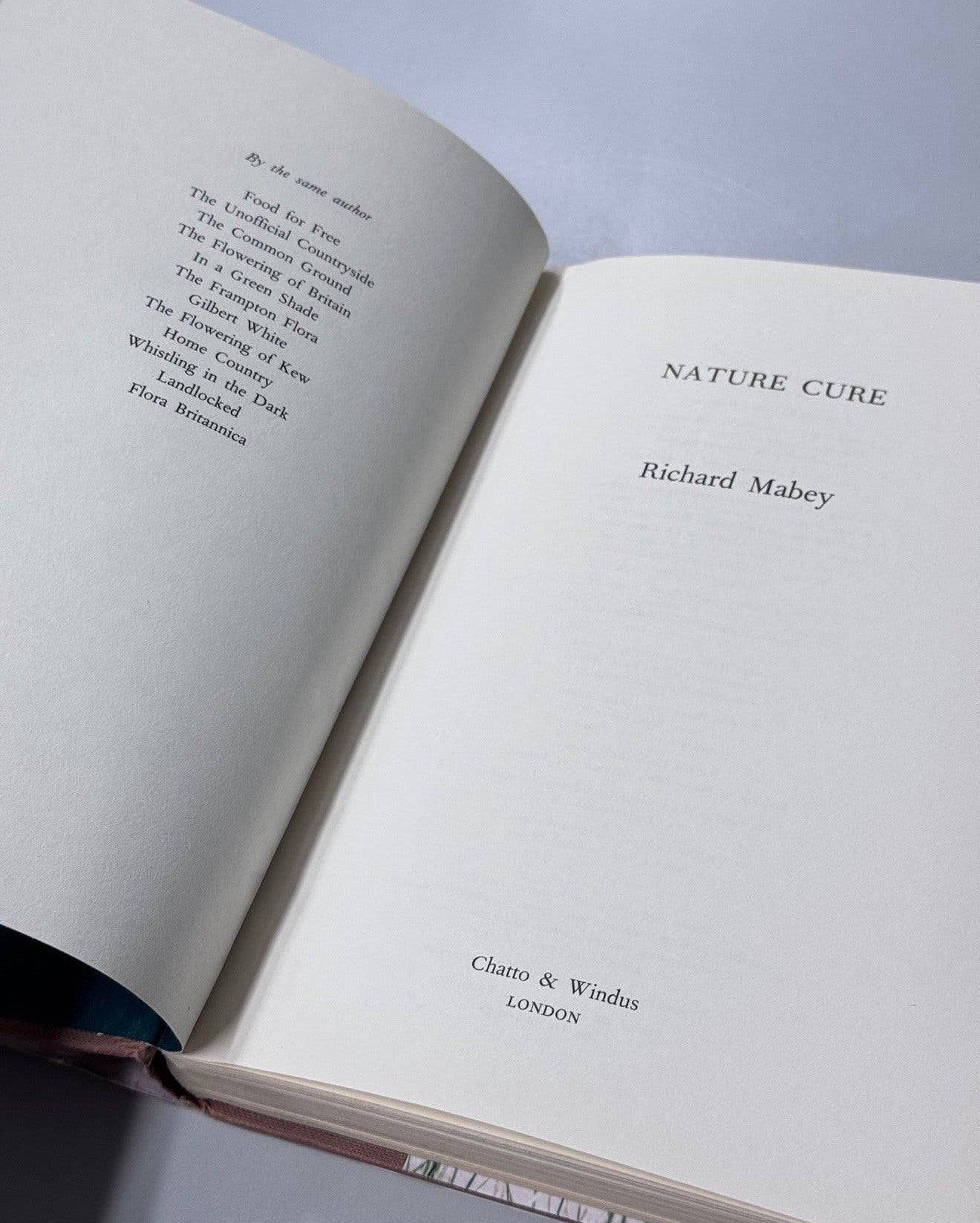 Richard Mabey Nature Cure - hardcover boek Natuurgeneeswijze, Ophalen of Verzenden, Zo goed als nieuw