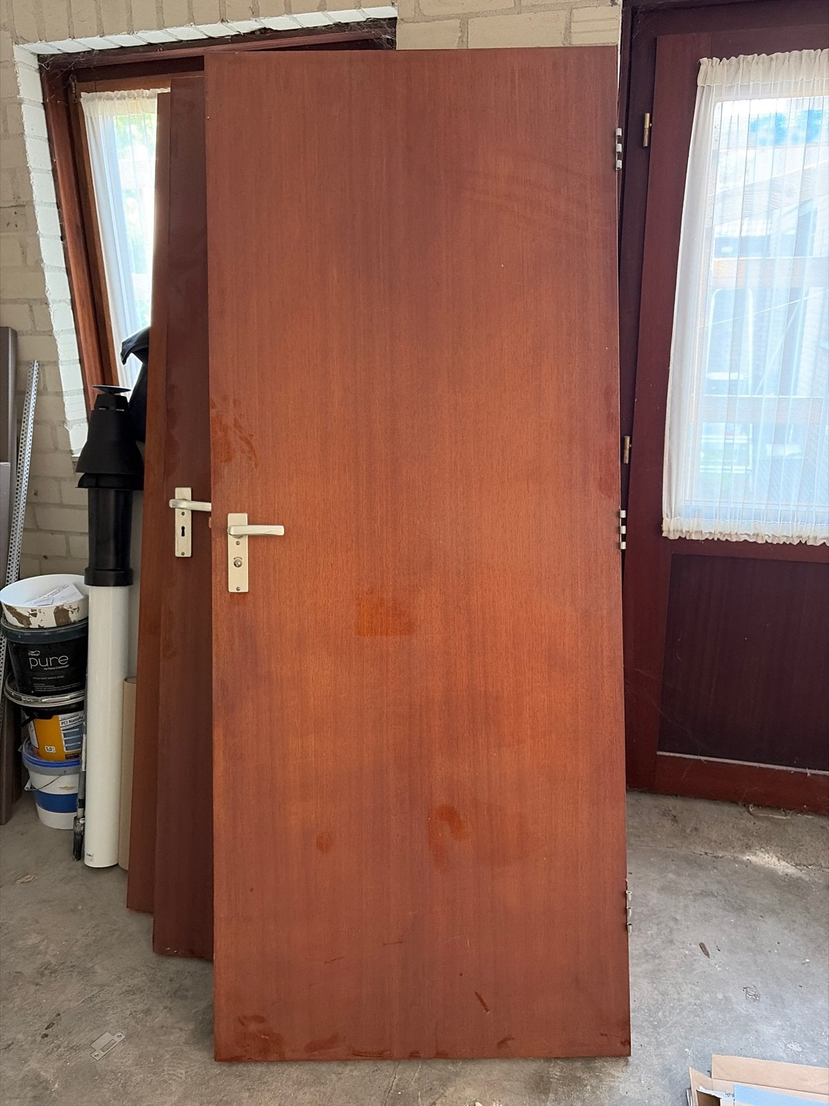 4 stompe deuren met visgraat vulling - Gratis af te halen, Gebruikt, 80 tot 100 cm, Binnendeur, Ophalen of Verzenden