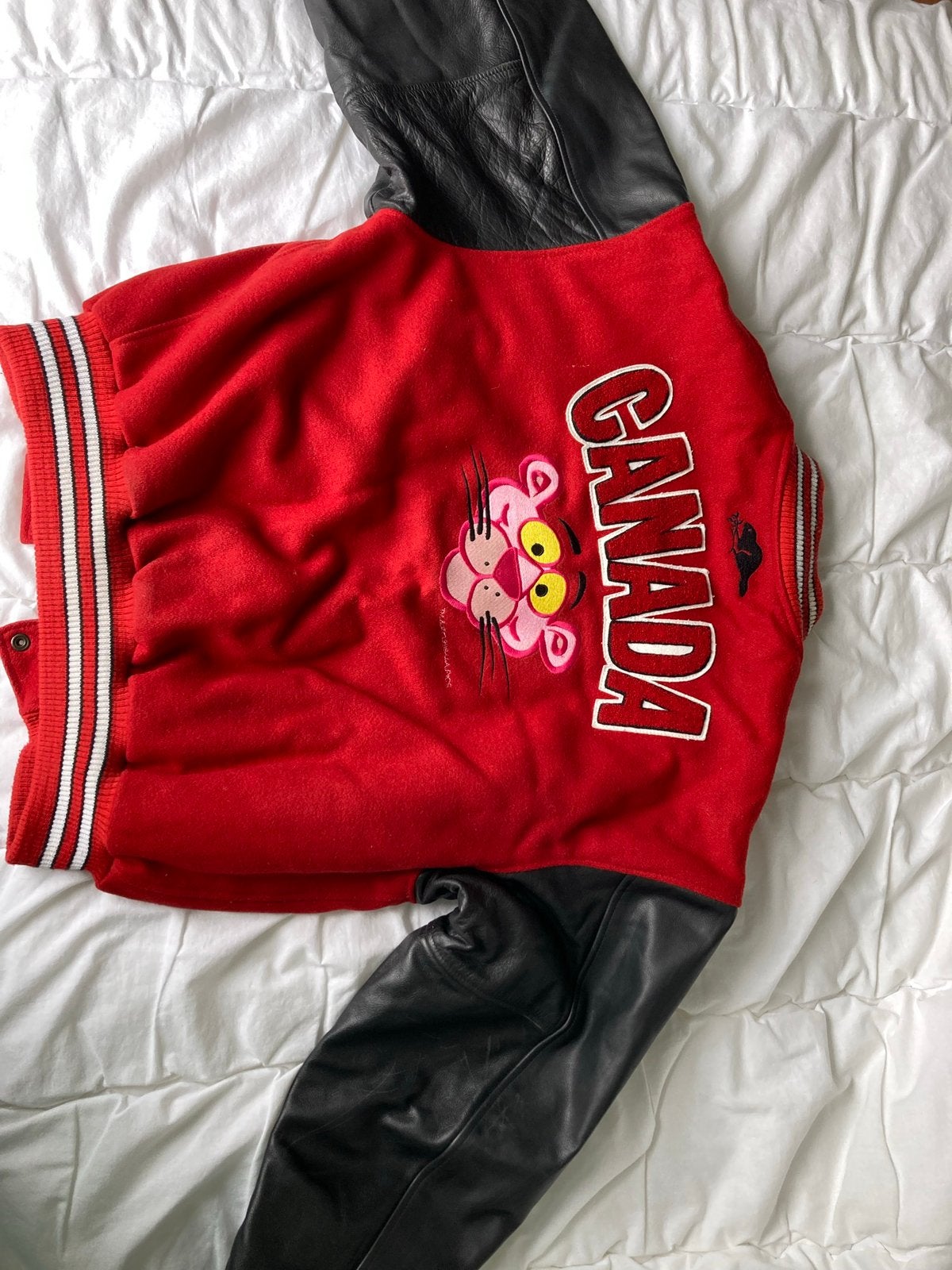 Collectors designer vintage roots pink panther varsity jas, Ophalen, Zo goed als nieuw, Roze