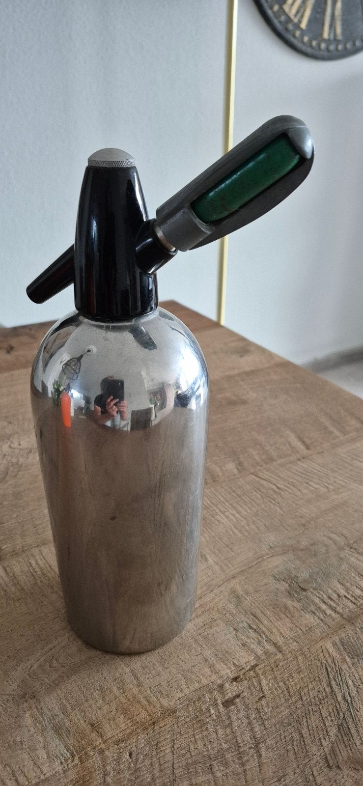 Spuitfles Jolly Siphon - vintage voor bruiswater zilverkleur, Antiek en Kunst, Ophalen of Verzenden