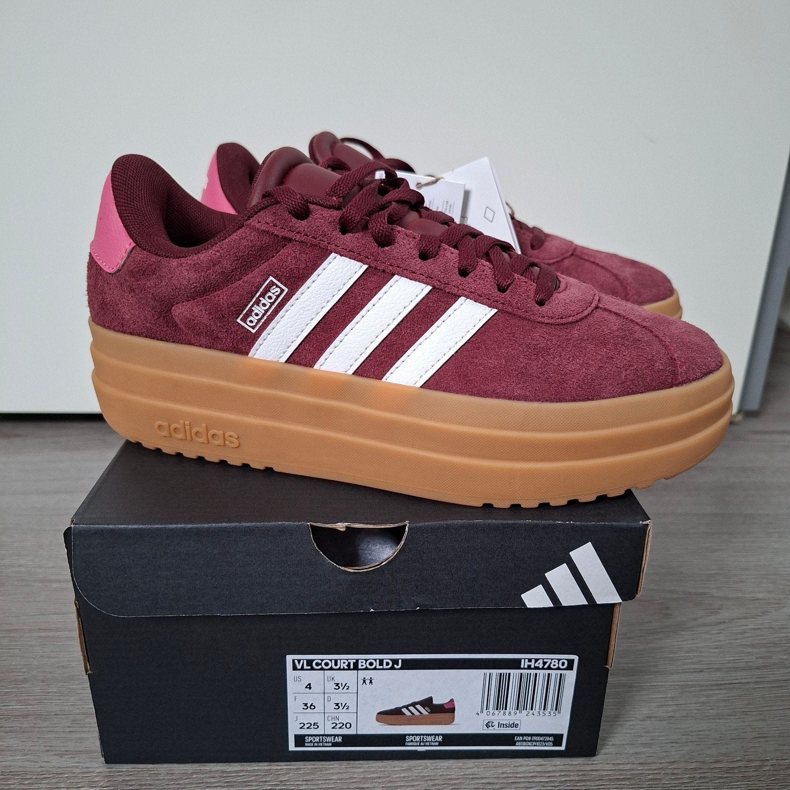 Nieuwe Adidas VL Court Bold sneakers maat 36, Adidas, Nieuw, Ophalen of Verzenden, Sneakers of Gympen