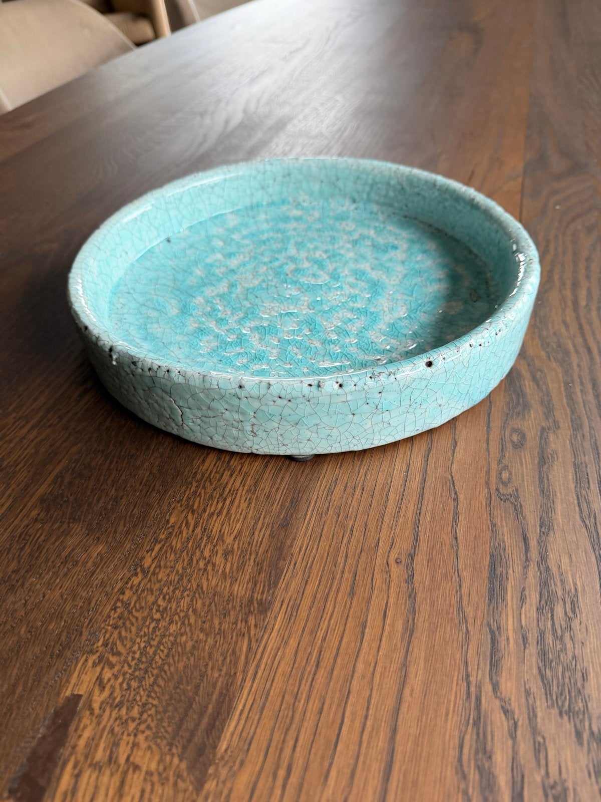 Ptmd schaal 29cm turquoise ZGAN, Ophalen, Met opstaande rand, Rond, Zo goed als nieuw