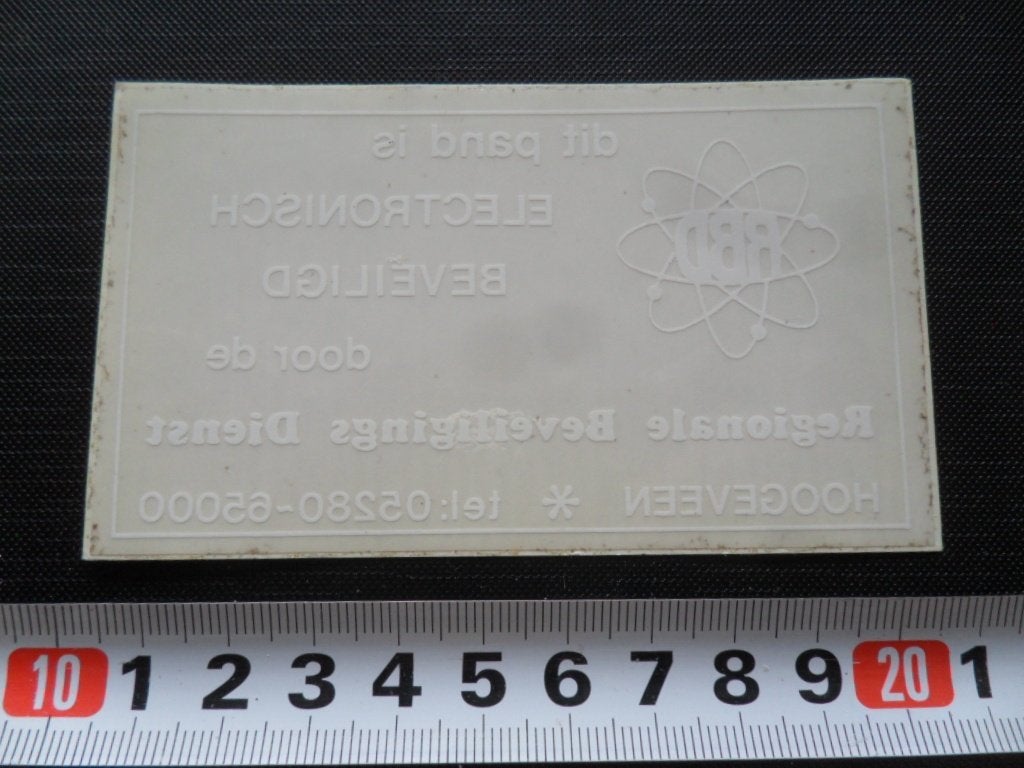 sticker Raamsticker Hoogeveen RBD electronisch beveiligd, Ophalen, Zo goed als nieuw