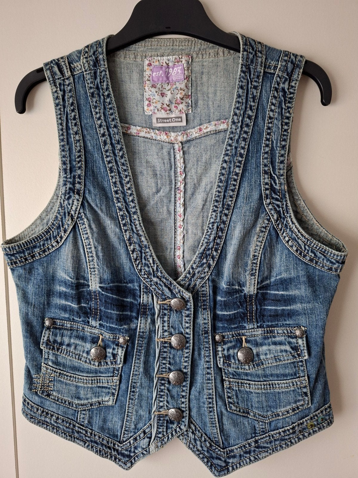 jeans gilet,  zo goed als nieuw ., Maat 38/40 (M), Blauw, Street One, Ophalen of Verzenden