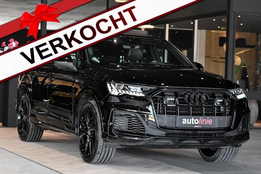 Audi Q7 55 TFSI e quattro 3x S-Line. Pano, ACC, HUD, Memory,, Gebruikt, 2995 cc, Zwart, Bedrijf