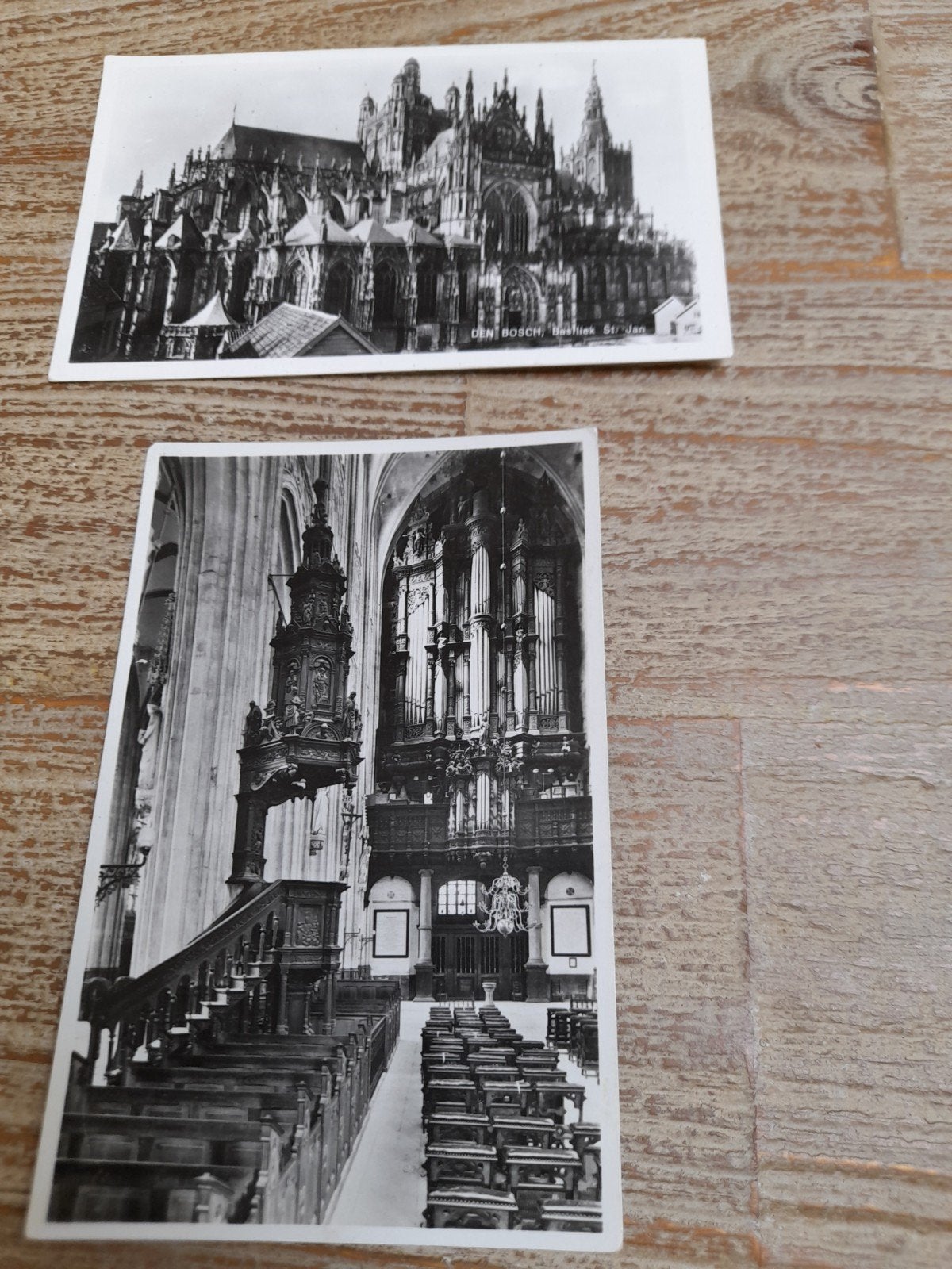 Den Bosch Basiliek St.Jan zwart wit fotoansichtkaarten, Verzamelen, Ophalen of Verzenden, Zo goed als nieuw, Kaart of Prent, Christendom | Katholiek