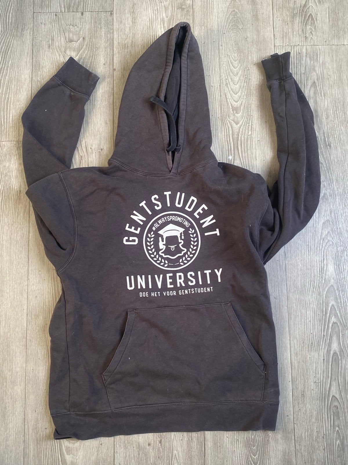 Gentsstudent University Hoodie - Donkergrijs, Kleding | Heren, Truien en Vesten, Gedragen, Overige maten, Zwart, Ophalen of Verzenden
