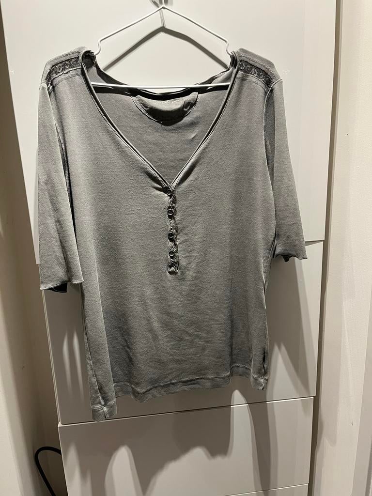 MarcCain Grijze Top Maat 46, Maat 46/48 (XL) of groter, Ophalen of Verzenden, Korte mouw, Grijs