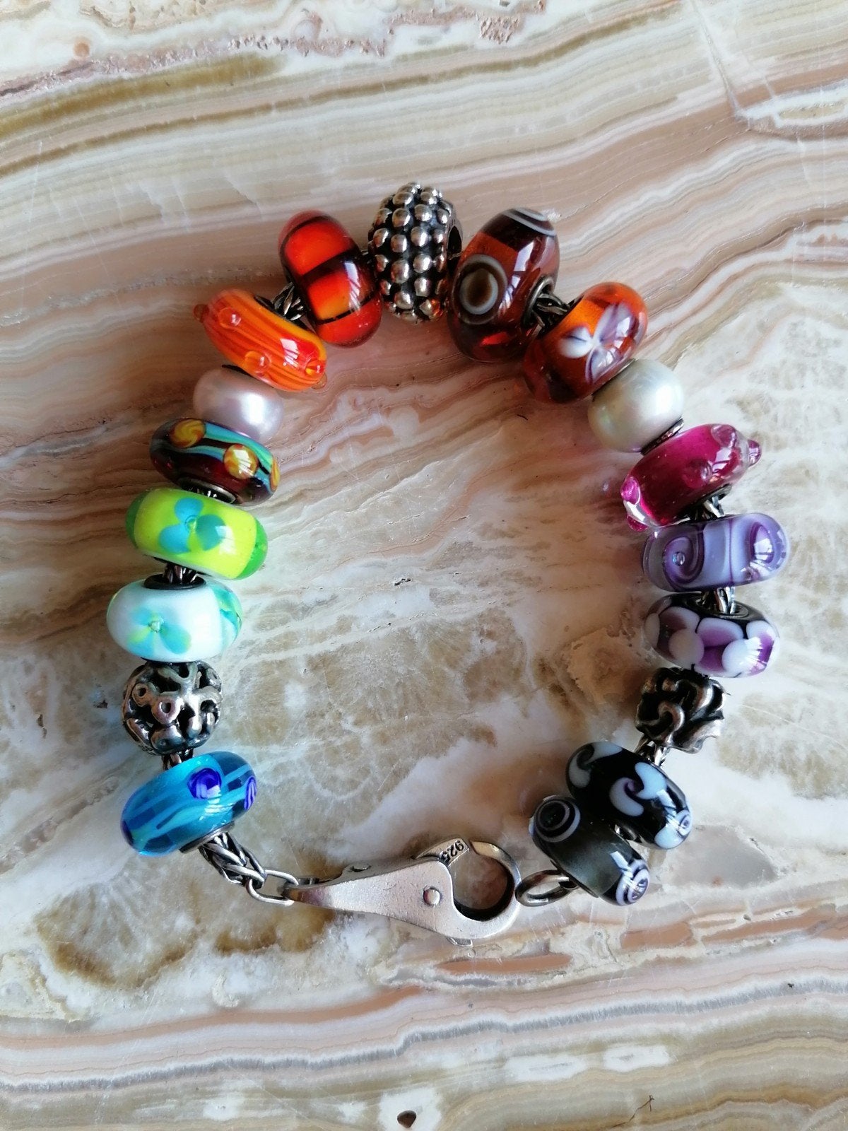 Complete trollbeads armband, Ophalen, Zo goed als nieuw, Met bedels of kralen, Zilver