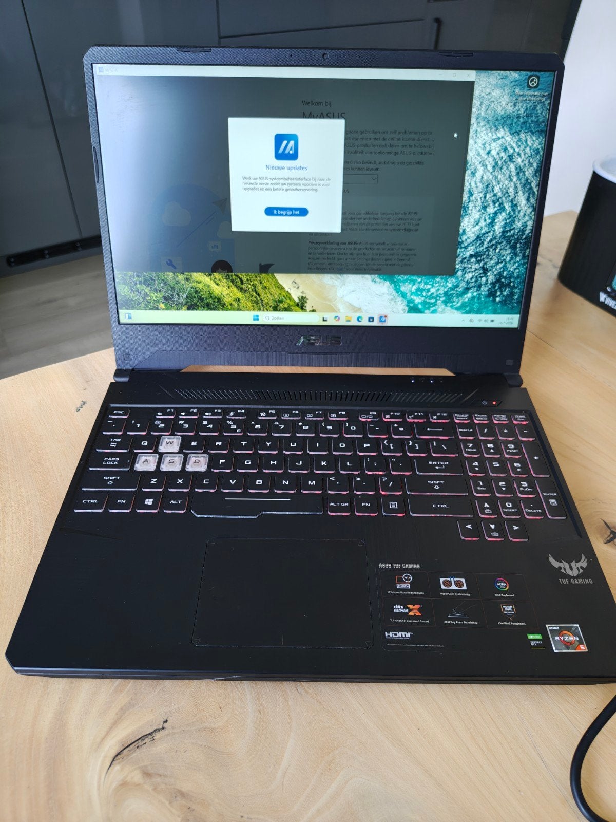 Asus tuf game laptop fx505d Windows 11 / 16gb / Ryzen 5, Computers en Software, Windows Laptops, Ophalen, 2 tot 3 Ghz, 15 inch