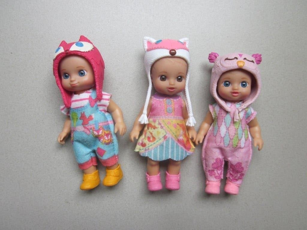 Zapf Creation 3 prachtige kleine poppenhuis popjes + kleding, Ophalen of Verzenden, Nieuw, Babypop