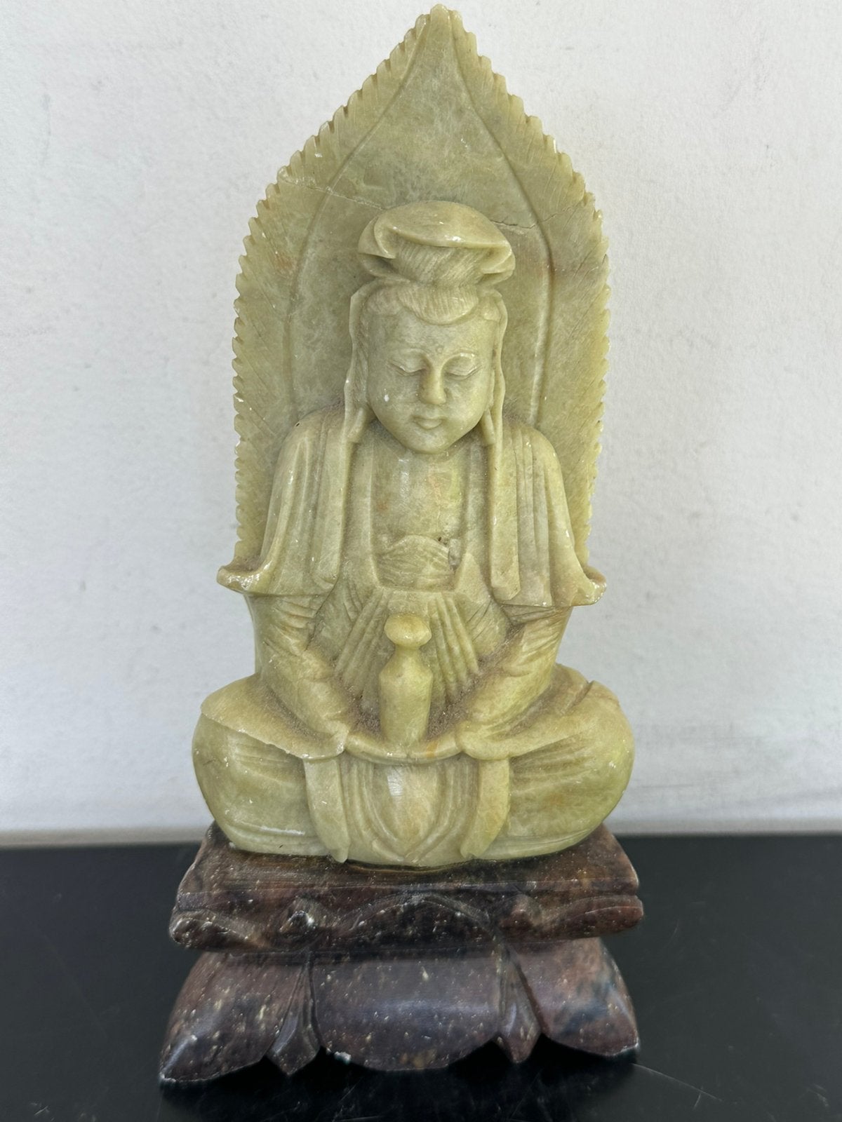 Oud chinees speksteen boeddha / Guanyin beeldje, Ophalen of Verzenden