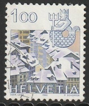 Zwitserland 1982 1227 Sterrenbeeld Waterman, Gest, Ophalen of Verzenden, Gestempeld