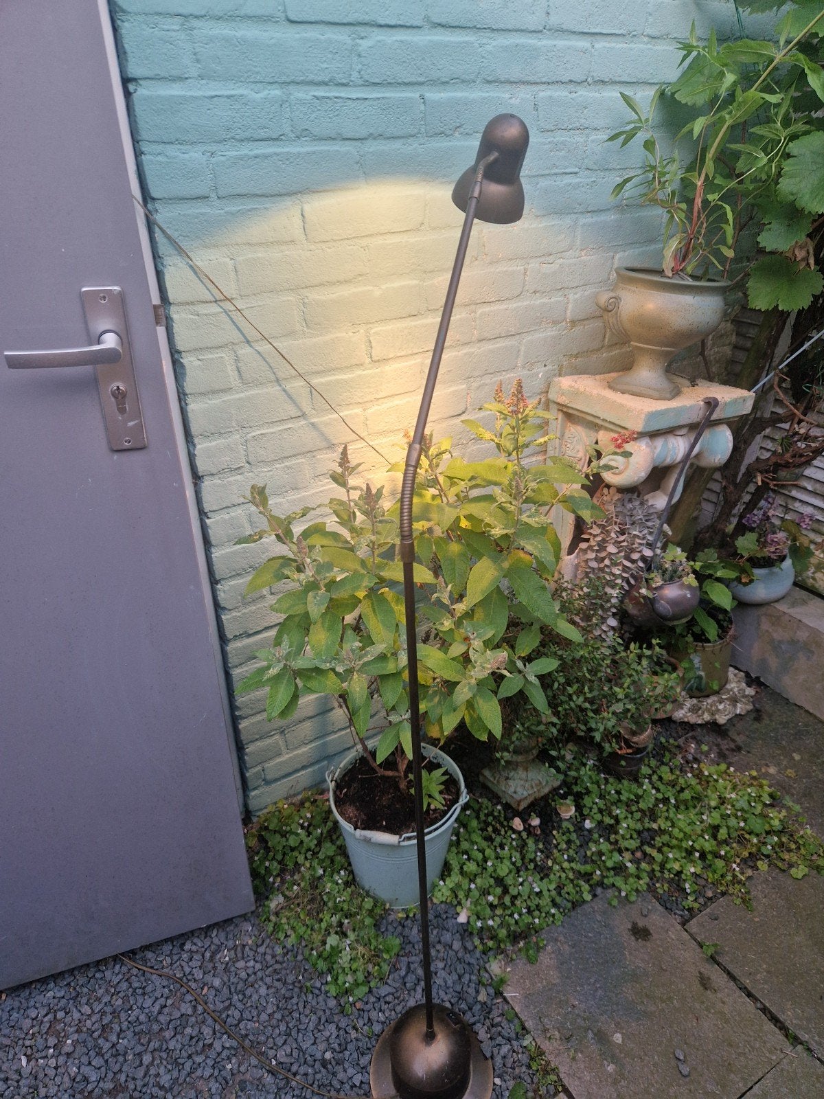 Vintage Vloerlamp met Flexibele Arm - Bronskleurig, Huis en Inrichting, Ophalen, Gebruikt, Vintage, Industrieel, Retro, Metaal