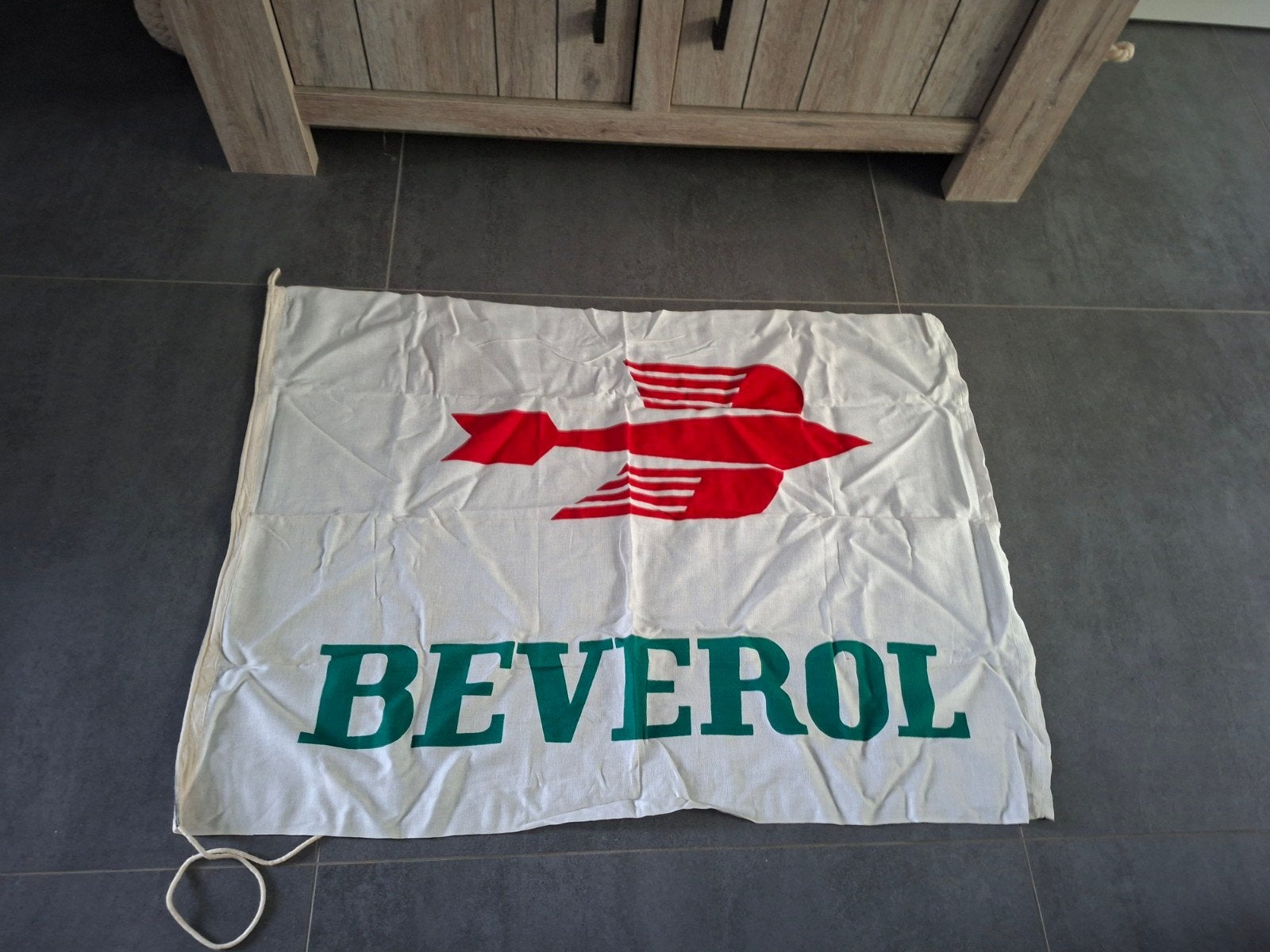 beverol vlag groot, Verzamelen, Ophalen of Verzenden, Zo goed als nieuw, Reclamebord