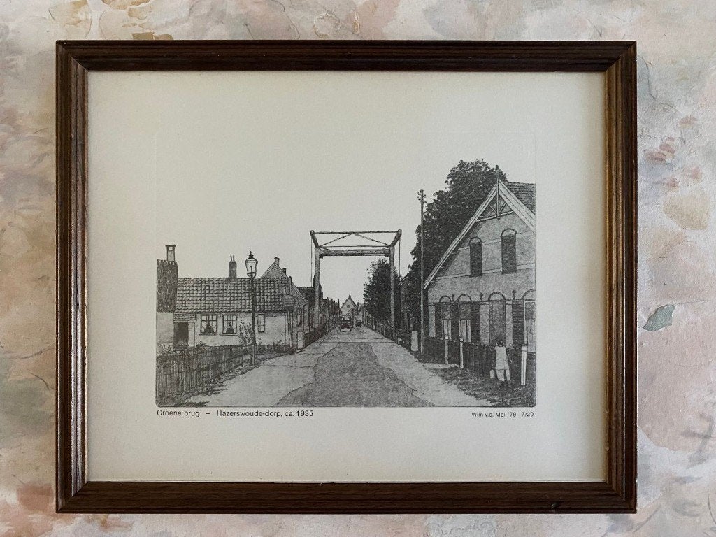 Ets  ,  Wim  v/d  Meij  .  1979, Ophalen of Verzenden, Stadsgezicht, Ets, 1900 - 1949