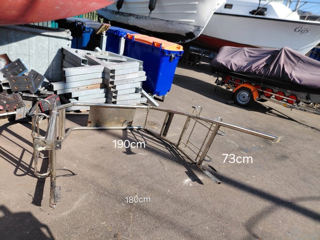 Rvs radarbeugel Rib, Ophalen, Gebruikt, Dekbeslag, Motorboot