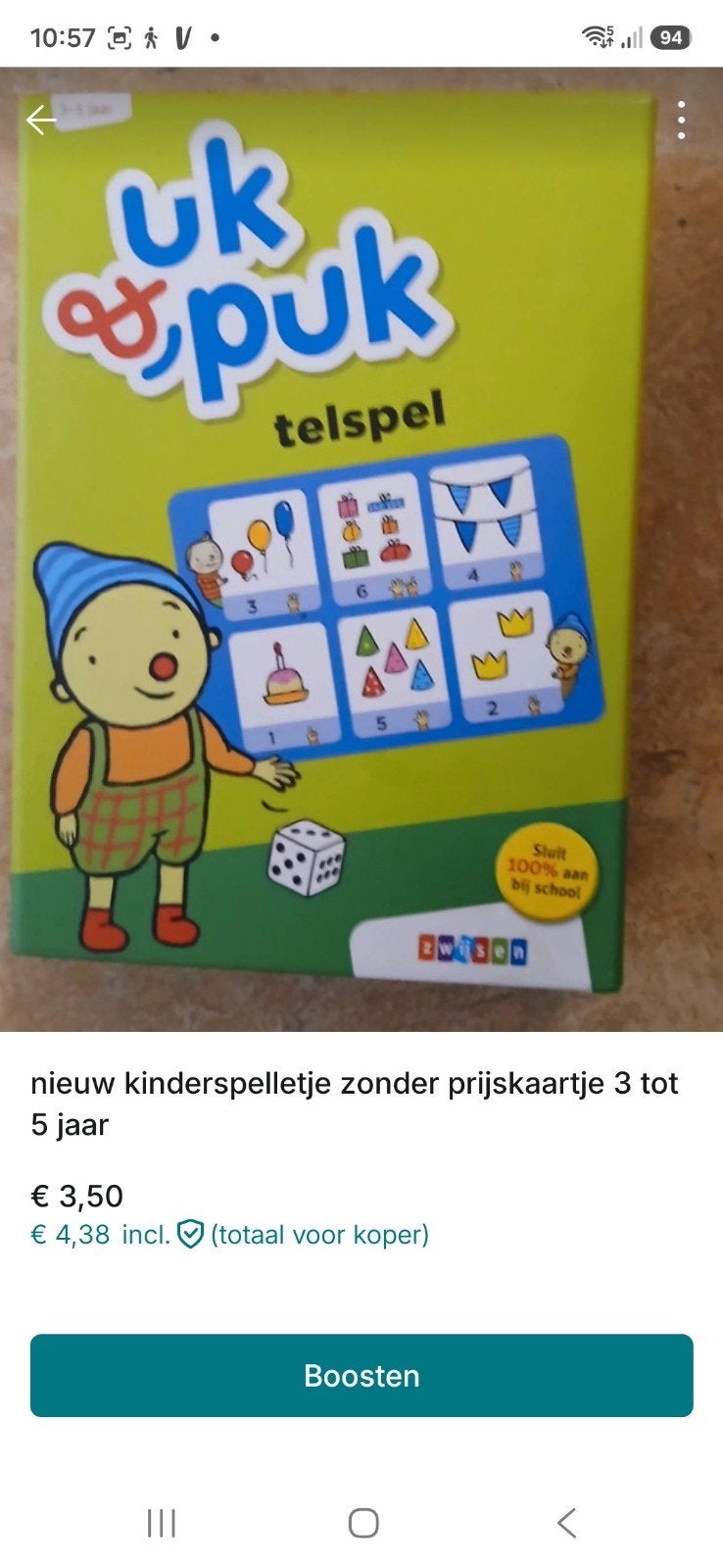 Zwijsen Uk & Puk Telspel - Nieuw (3-5 jaar), Ophalen of Verzenden
