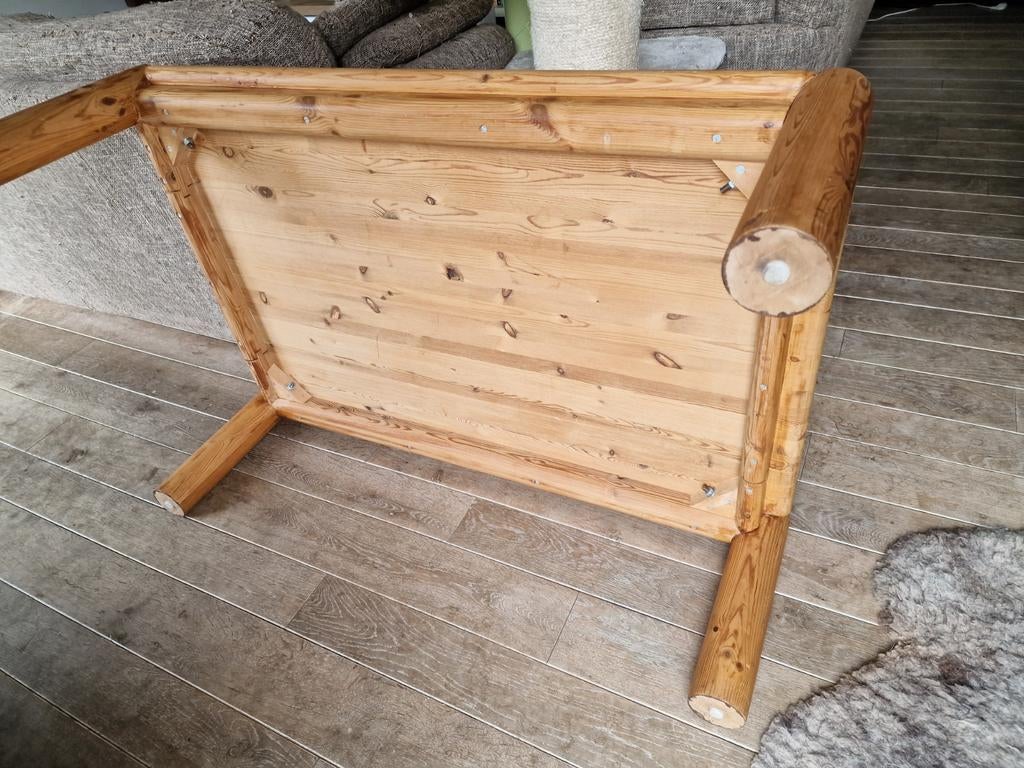 Robuuste salontafel van Noors grenen, Ophalen, Gebruikt, 50 tot 100 cm, 50 tot 100 cm