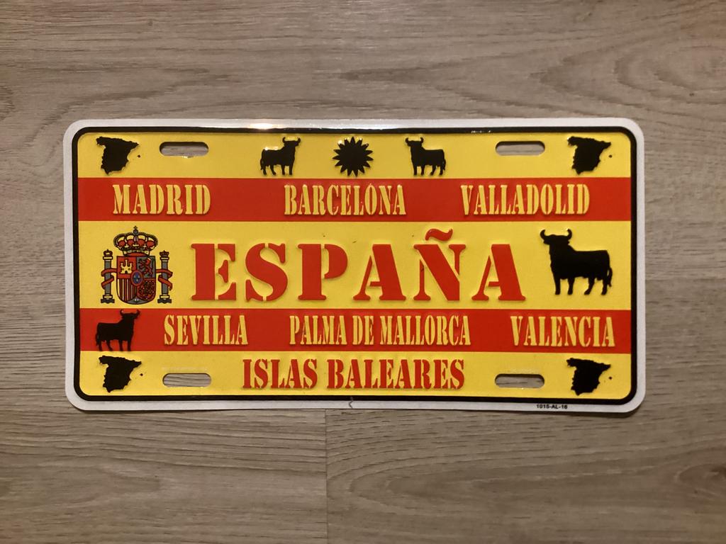 Kentekenplaat, nummerbord Spain(geen emaille), Ophalen of Verzenden, Nieuw, Auto's