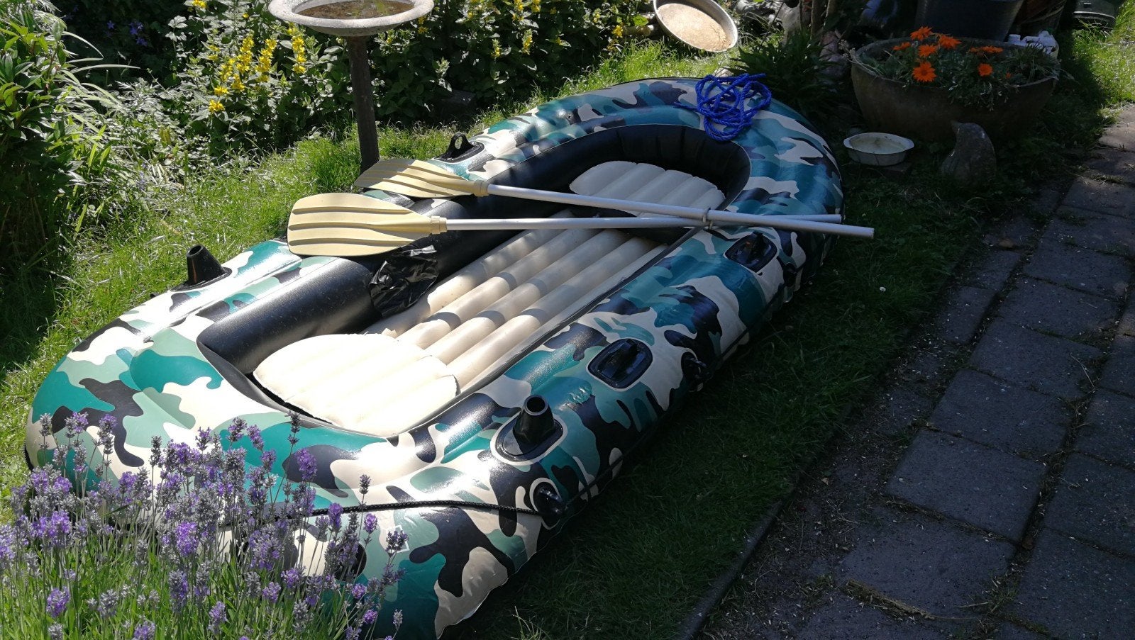 Roeiboot, opblaasbaar, rubber, Watersport en Boten, Kano's, Ophalen, Zo goed als nieuw, Twee personen, Overige typen