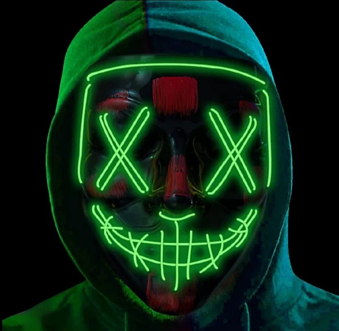 Purge Masker met LED Verlichting -Halloween/Carnaval, Ophalen of Verzenden, Nieuw, Halloween of Griezel