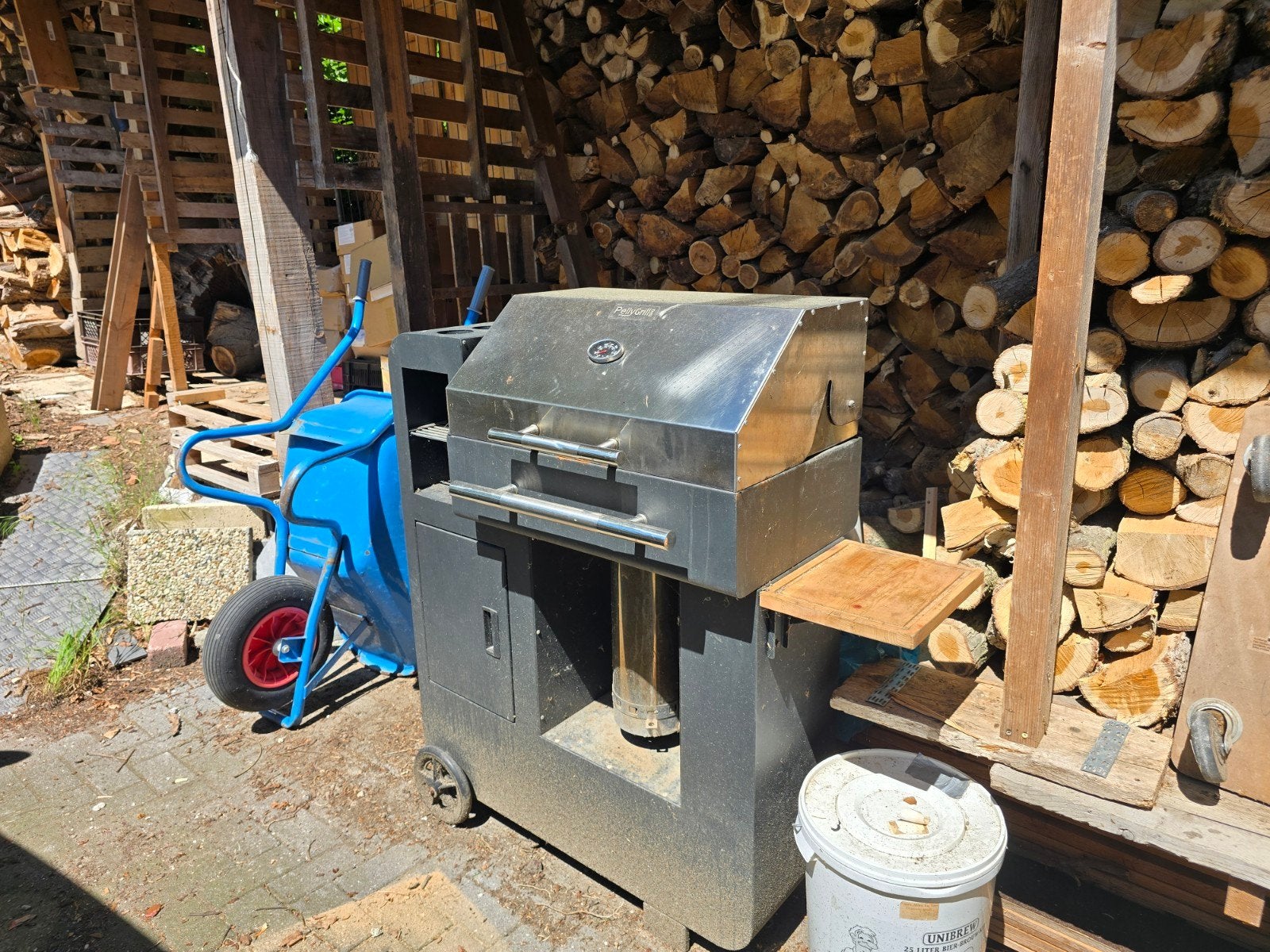 BBQ met grillplaat Pellygrill, werkt op pellets, Ophalen of Verzenden, Gebruikt, Onbekend