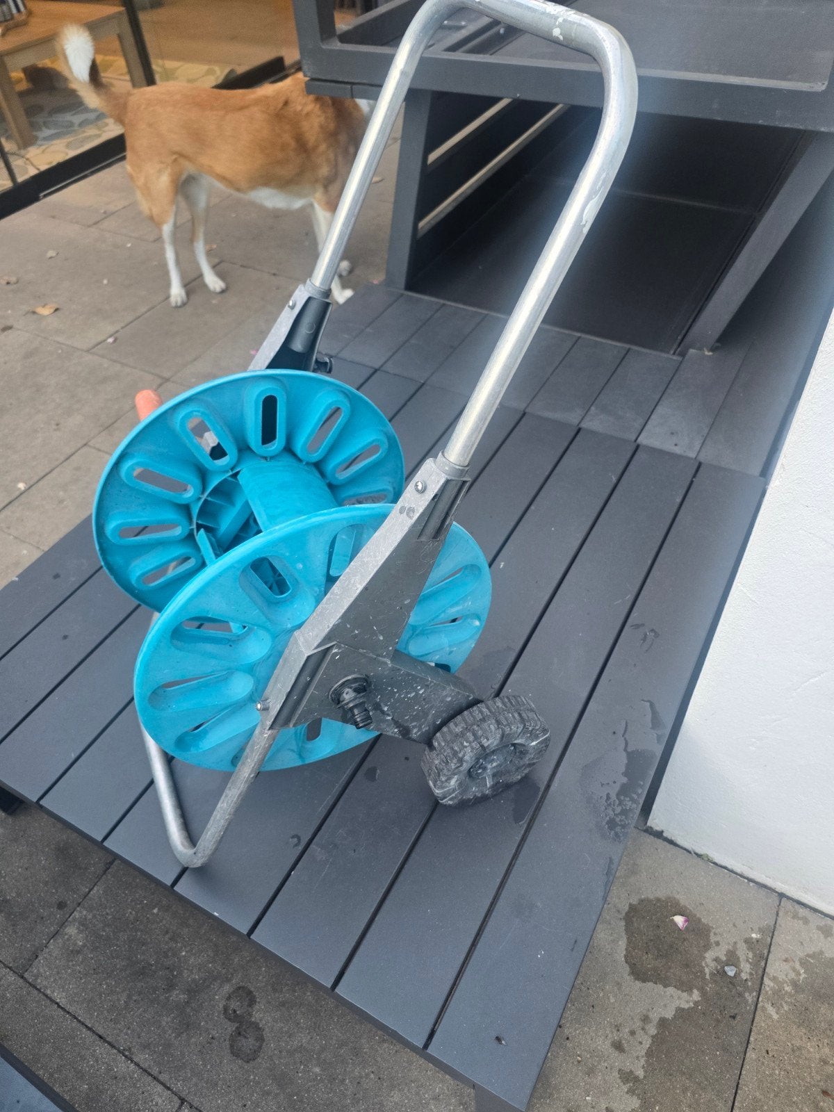 Gardena tuinslang haspel, Ophalen, Gebruikt, Tuinslang