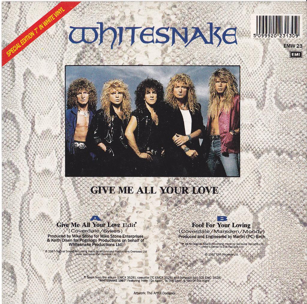 Whitesnake - Give Me All YL/Fool FYL 7"-single (white vinyl), Originele persing, Ophalen of Verzenden, Nieuw in verpakking, Rock en Metal