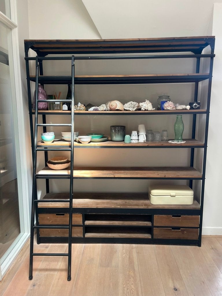 Industriele kast met ladder, Ophalen, Met plank(en), 200 cm of meer, 150 tot 200 cm