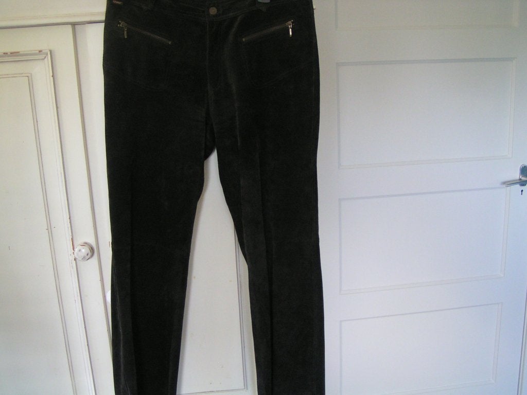 Prachtige Echte Suede Bruine Broek van Rosner maat 42, Bruin, Maat 42/44 (L), Ophalen of Verzenden, Zo goed als nieuw