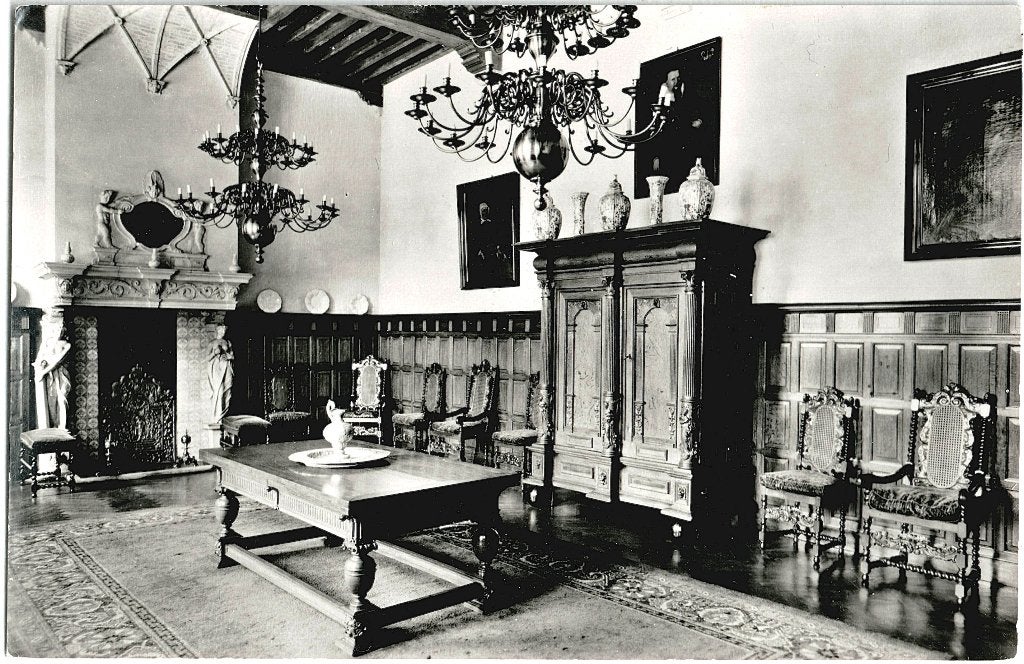 Marssum fr, grote zaal heringa state dr.popta slot ongelopen, Verzenden, 1940 tot 1960, Ongelopen, Friesland