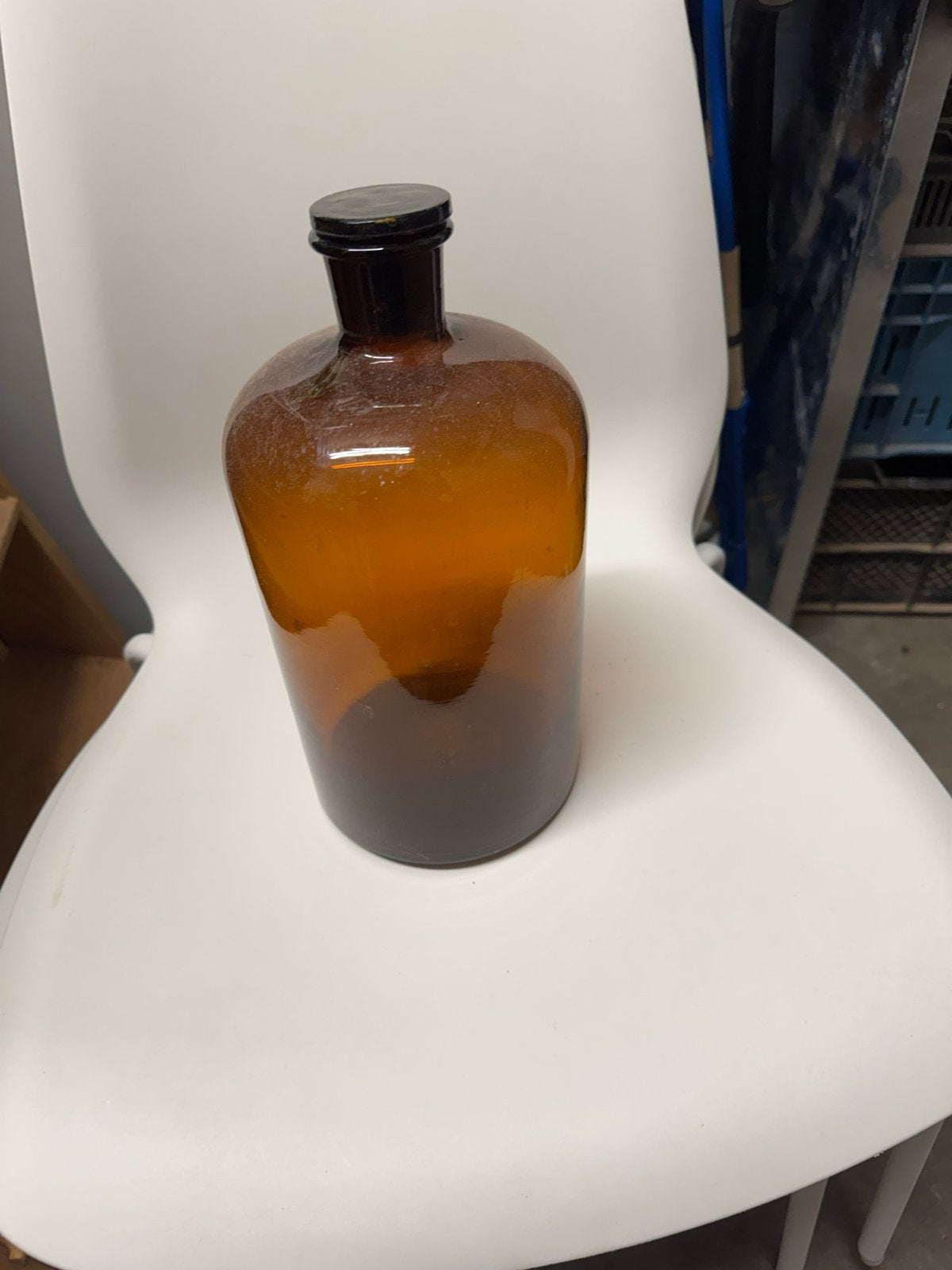 Vintage Apothekersfles - Amber Glas met Stop, Ophalen