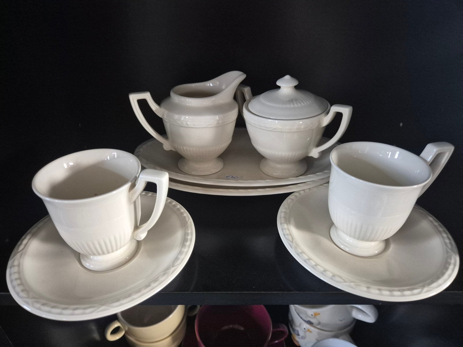 Recamier Porseleinen Koffie-/Theeservies - 2 Kopjes & Schote, Antiek en Kunst, Ophalen of Verzenden