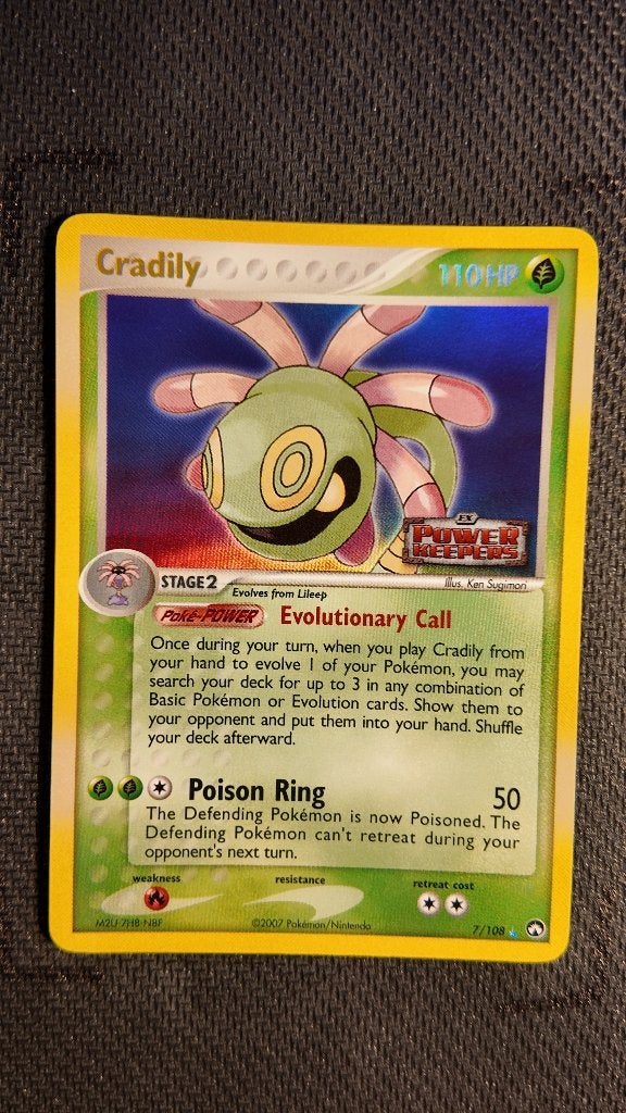 Cradily 7 Power Keepers | Pokemon kaart, Ophalen, Zo goed als nieuw, Losse kaart, Foil