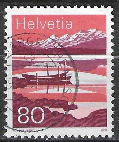 Zwitserland 1991 - Yvert 1388 - Bergmeren (ST), Verzenden, Gestempeld