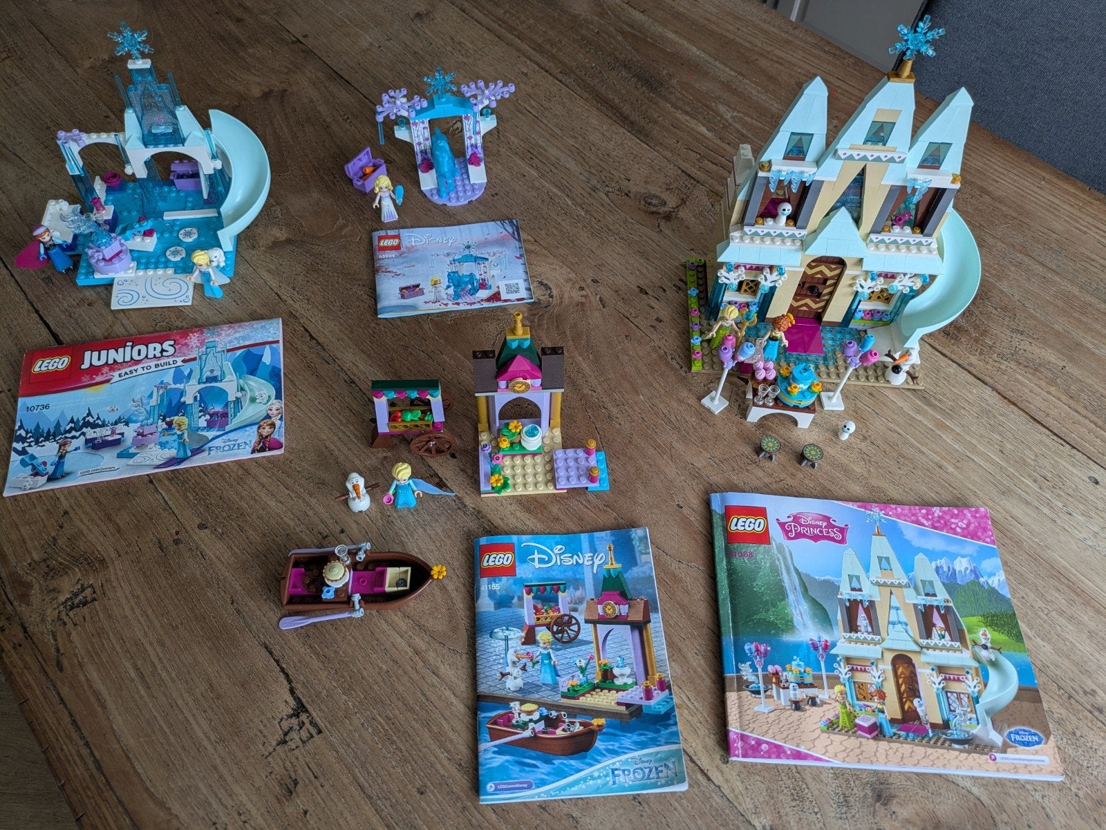4 Lego Frozen sets (41155, 10736, 43209, 41068) met boekjes, Ophalen of Verzenden, Zo goed als nieuw