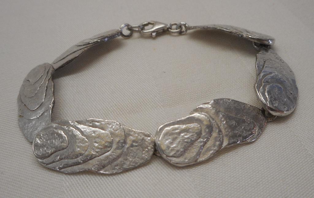 Zilveren modernist schakel armband nr.731, Verzenden, Zo goed als nieuw, Zilver, Zilver