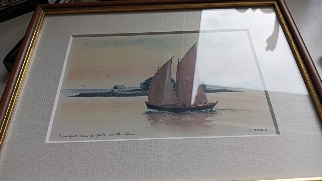 Charmant schilderijtje: Sinagot in Golf van Morbihan, Antiek en Kunst, Kunst | Schilderijen | Klassiek, Ophalen of Verzenden
