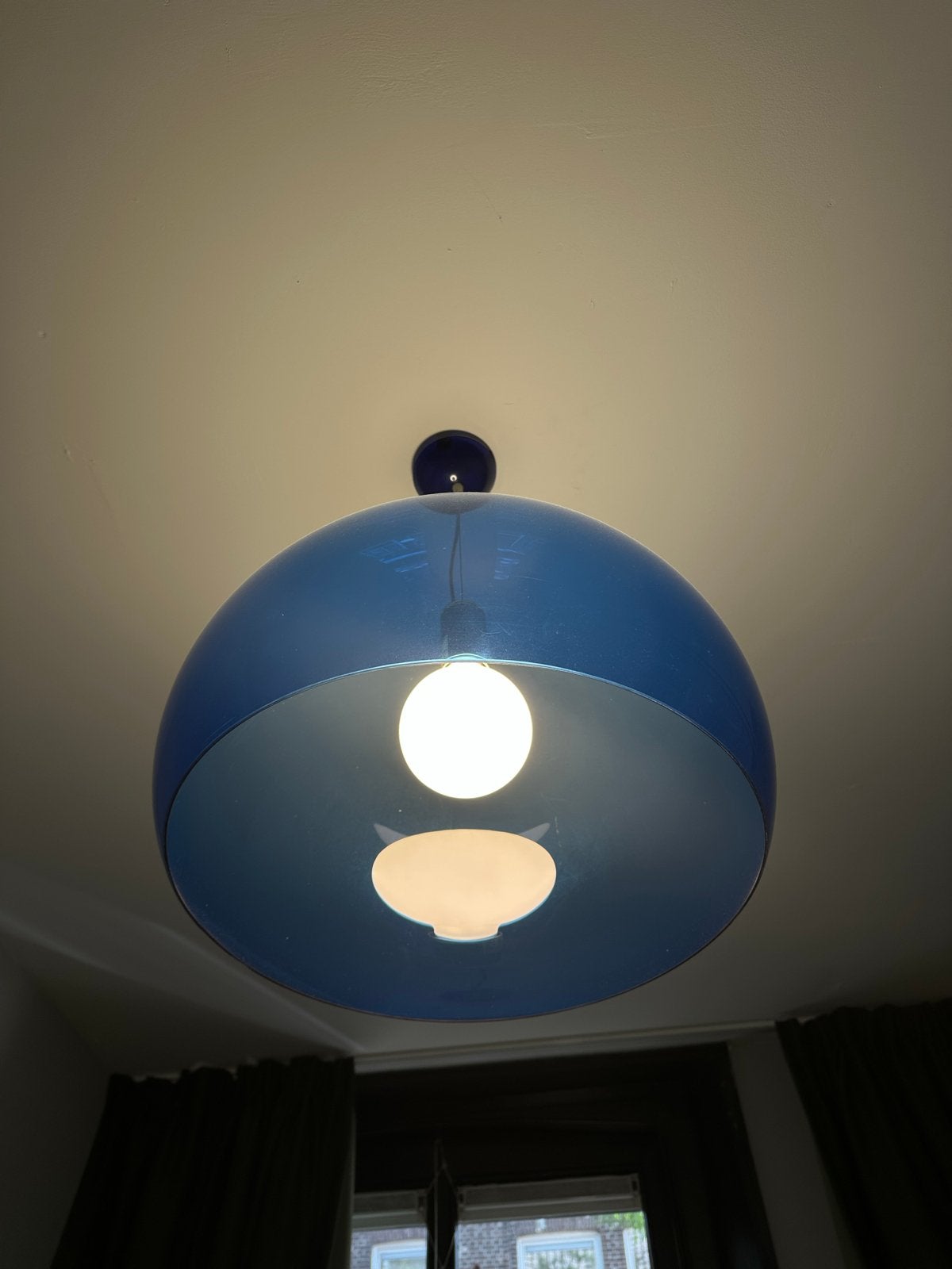 Kartell Fly lamp blauw met peer - Zo goed als nieuw, Ophalen, Zo goed als nieuw, Kunststof