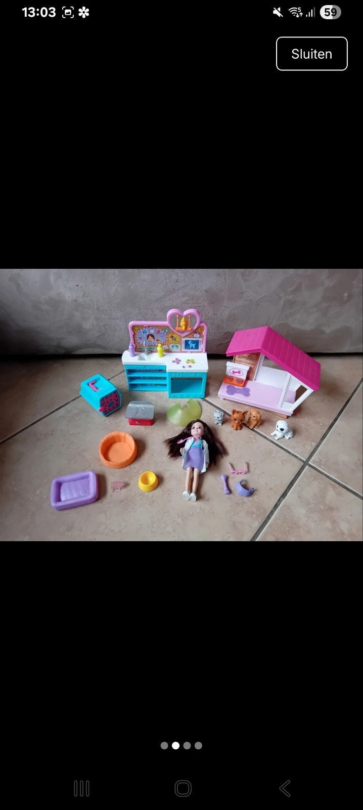 Barbie Chelsea Dierenarts Speelset met Pop en Accessoires, Ophalen of Verzenden, Gebruikt, Barbie