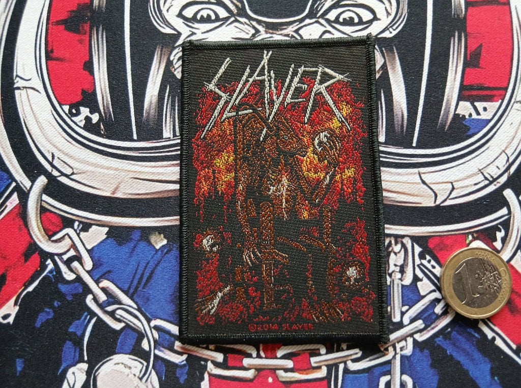 Slayer vrij  mooie devil on throne 2014 patch 118, Ophalen of Verzenden, Nieuw, Kleding