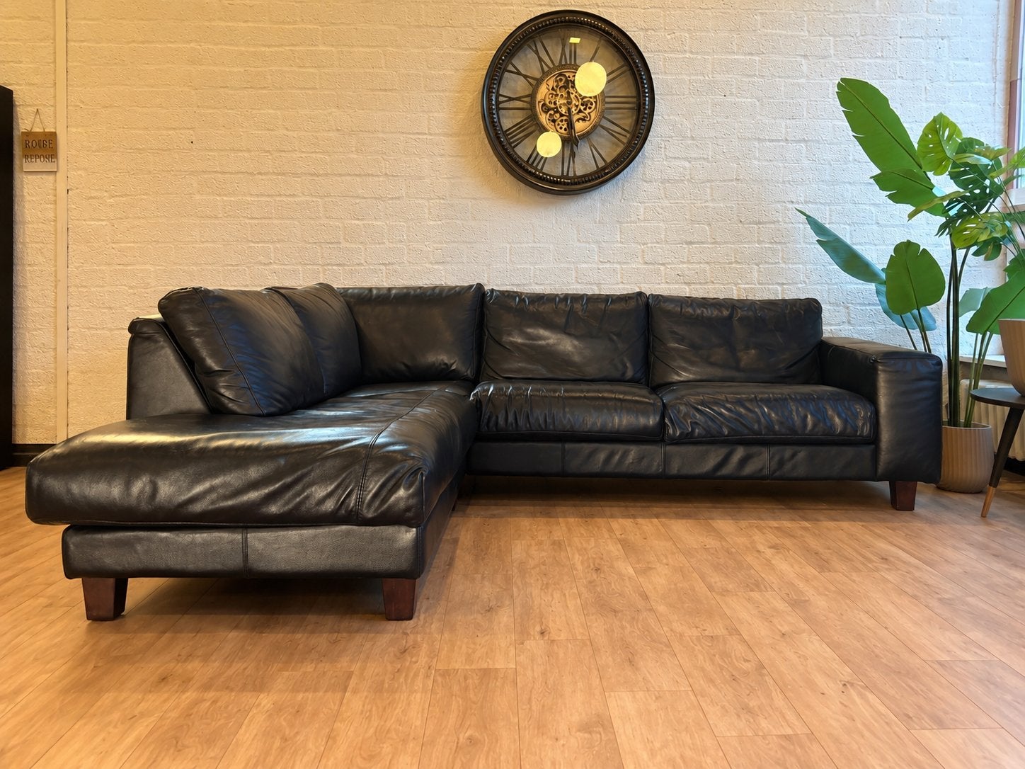 Foto 2 van Luxe Henders & Hazel XL Hoekbank | 100% Echt Leer | Zwart