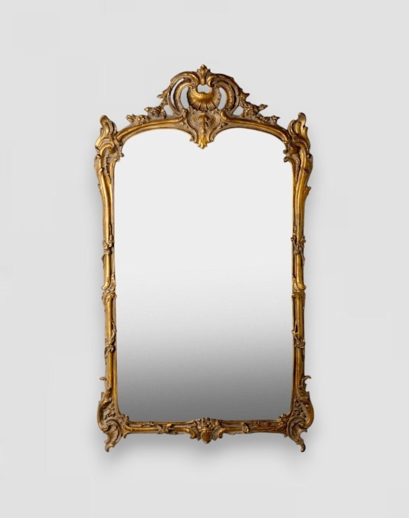 Gouden schouwspiegel antieke stijl barok spiegel 80x138, Verzenden, Rechthoekig, 50 tot 100 cm, 100 tot 150 cm