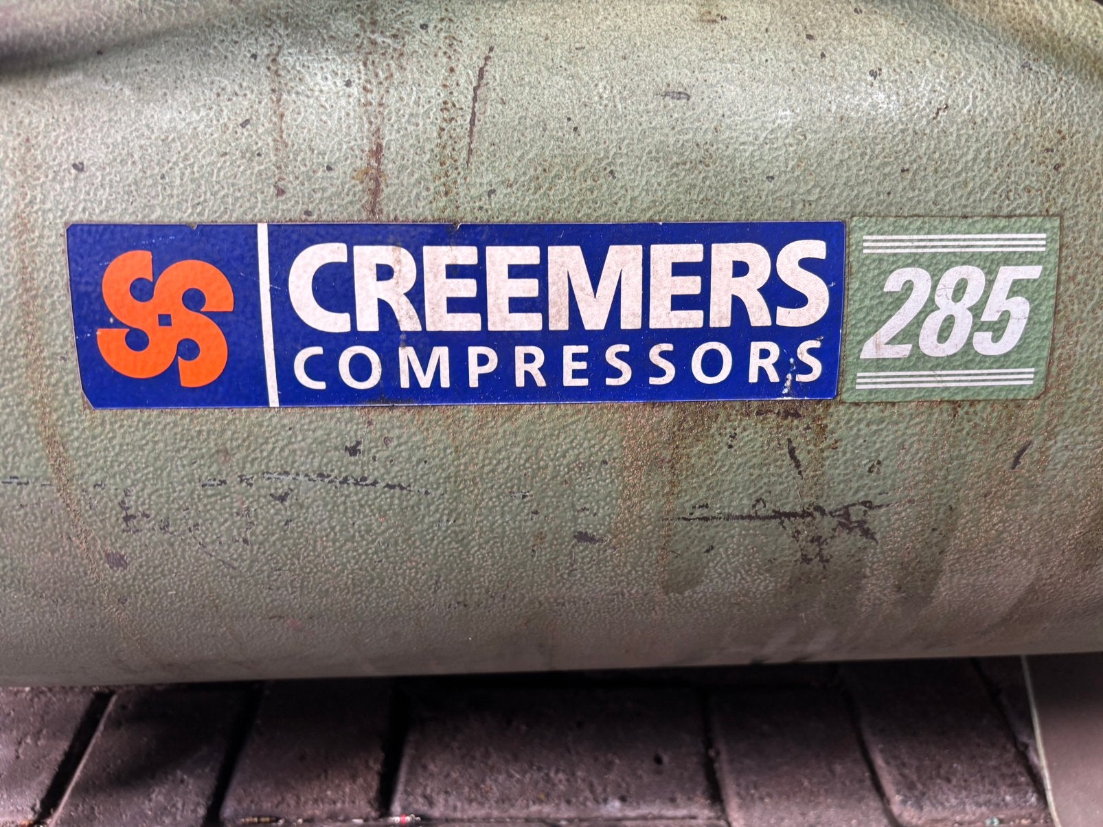 Creemers compressor 285 1.5 pk 380 volt  150 ltr tank, Ophalen, Gebruikt, 200 tot 400 liter/min, 6 tot 10 bar
