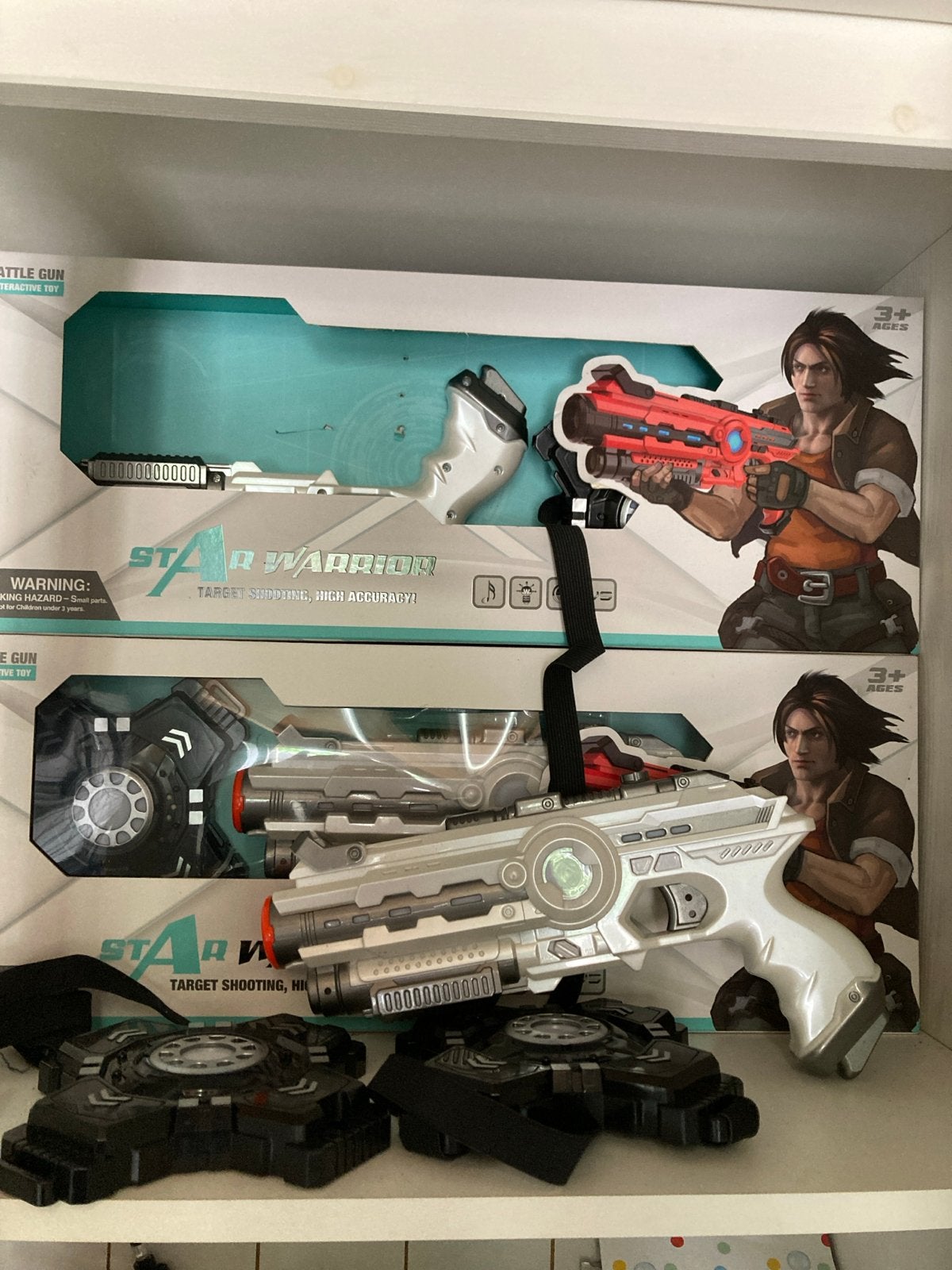 4x Star Warrior Laser Tag Pistolen met Targets - Werkend, Ophalen, Gebruikt