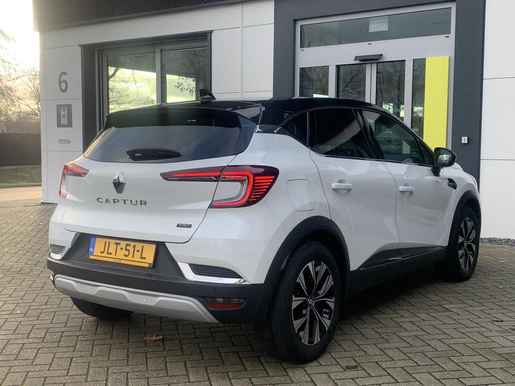 Renault Captur 1.6 E-Tech Hybrid 145 Techno | Stoelverwarmin, Gebruikt, Leder en Stof, Wit, Hybride Elektrisch/Benzine